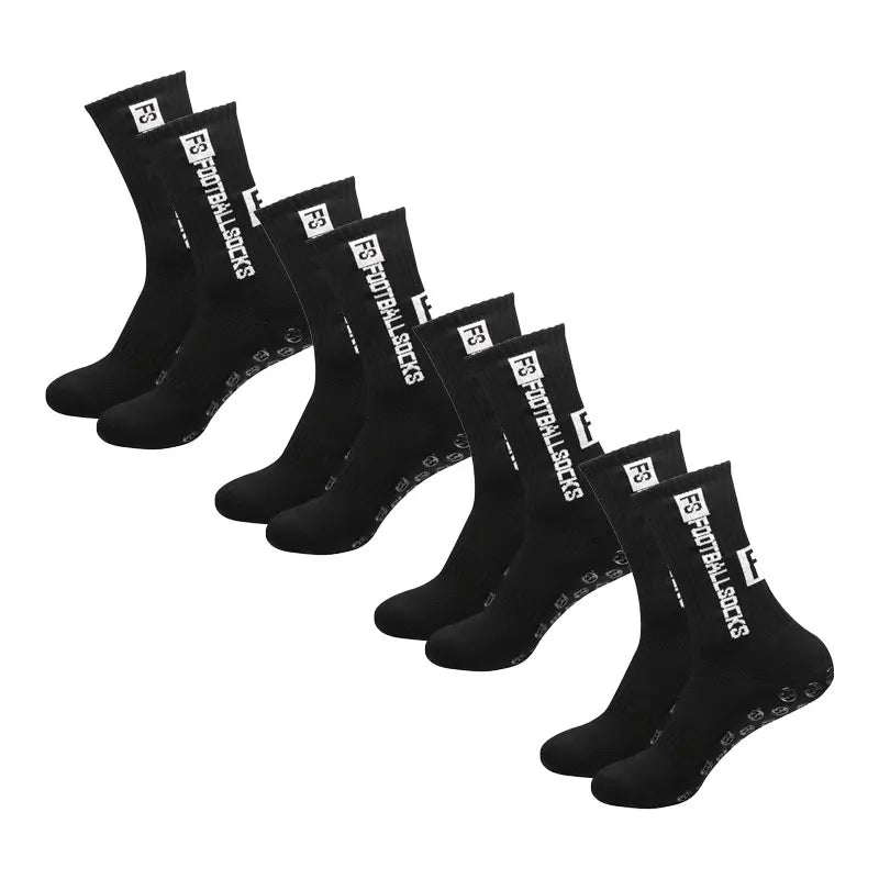 Brehn | 4 Paar Fußballsocken Sport Grip Gummi rutschfeste Socken