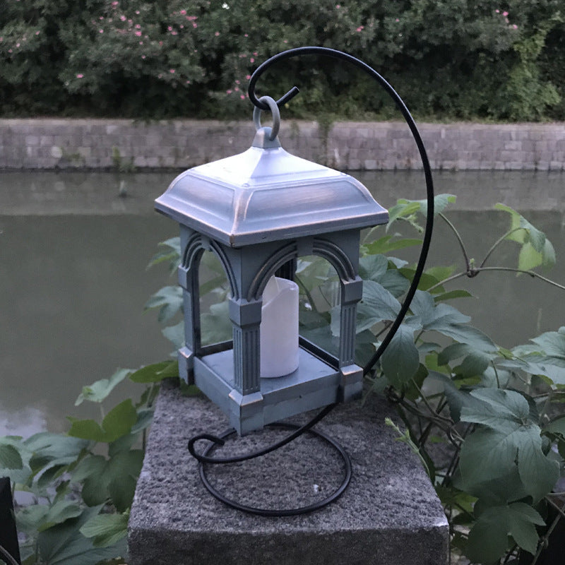 Traditionelle europäische Solar-Wasserdichte Haus Kubische Kunststoff LED Landschaftsbeleuchtung Außenlicht für Garten | Brehn