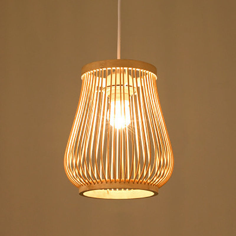 Brehn | Bambora Zen Pendelleuchte | Handgewebte Bambus-Laterne | Japanisches Design | Natürliche Eleganz