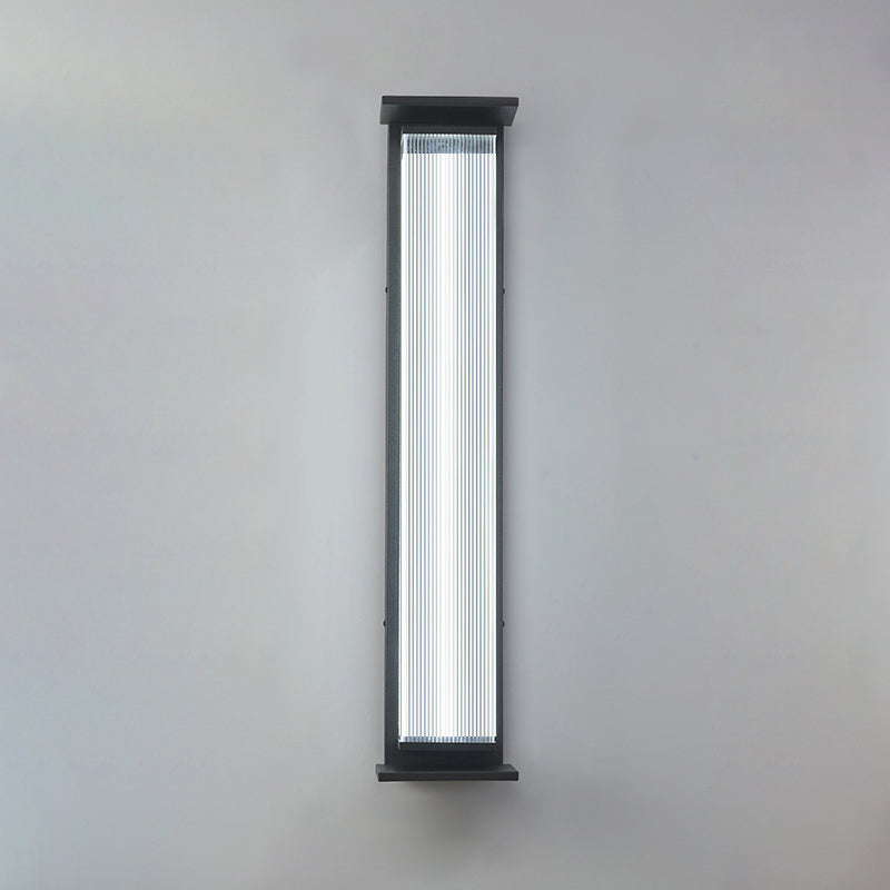 Modern minimalist wasserdichte rechteckige Edelstahl-Acryl-LED-Wandleuchte für den Außenbereich Patio | Brehn