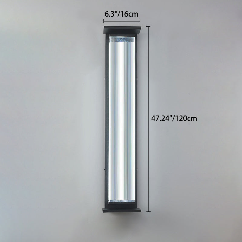 Wasserdichte, rechteckige LED-Wandleuchte aus Edelstahl und Acryl für die Terrasse