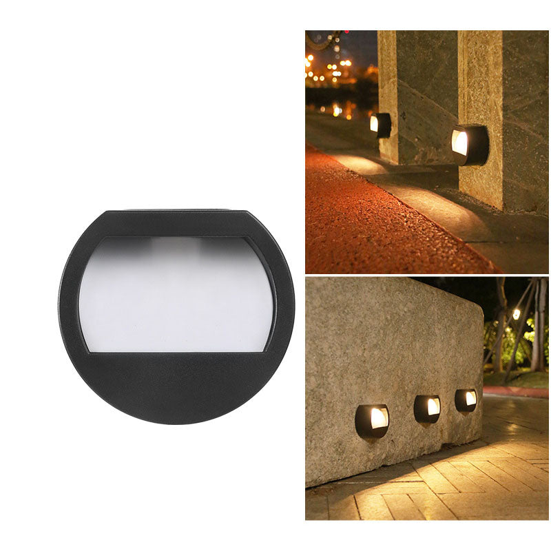 Runde/Quadratische LED-Solar-Terrassentreppenleuchte, wasserdicht, mit Solarbetrieb, wasserdicht