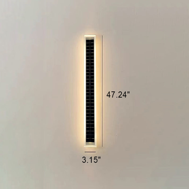 Minimalistische Outdoor Solar Rechteck Streifen Wasserdicht Patio LED Wandleuchte Lampe | Brehn