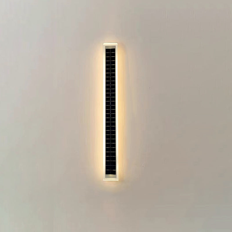 Minimalistische Outdoor Solar Rechteck Streifen Wasserdicht Patio LED Wandleuchte Lampe | Brehn