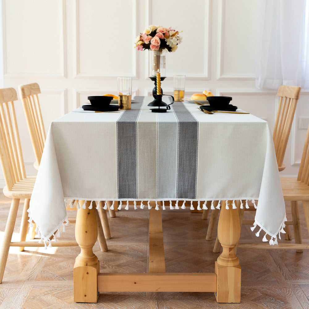 Wasserfeste, ölabweisende, rechteckige Tischdecke aus Baumwoll-Leinen-Mischgewebe, knitterfrei, für Küche, Esszimmer, Buffet und Party