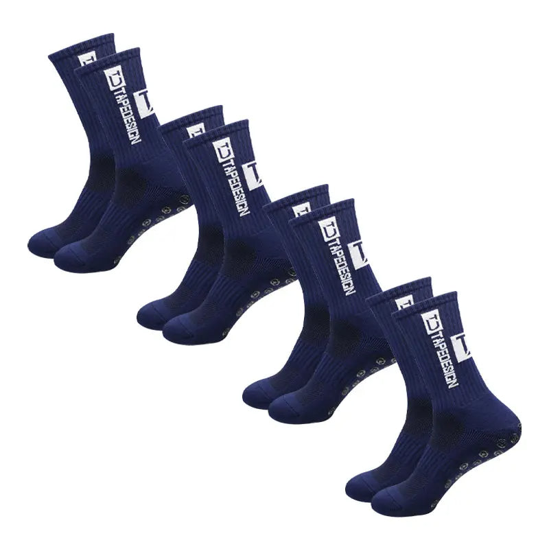Brehn | 4 Paar Fußballsocken Sport Grip Gummi rutschfeste Socken