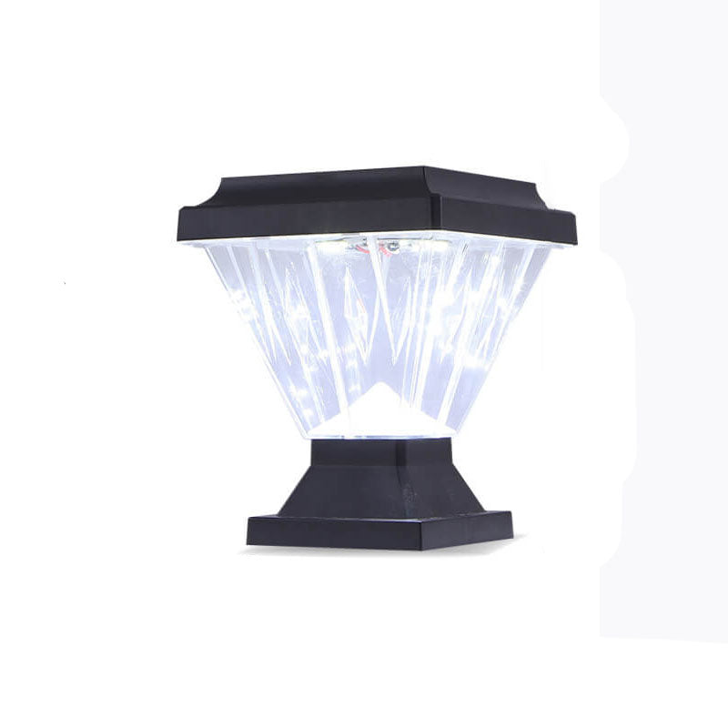 Modernes schwarzes Solar-Druckguss-Aluminium-Glas-Außen-Patio-Wasserdicht-Säulen-Hochlicht | Brehn