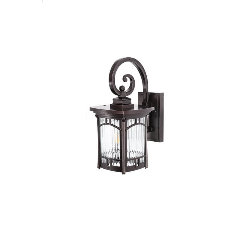 Moderne quadratische Aluminium-Glas-carved 1-Licht Außen wasserdichte Wandlampe | Brehn