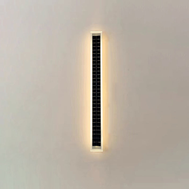 Minimalistische Outdoor Solar Rechteck Streifen Wasserdicht Patio LED Wandleuchte Lampe | Brehn