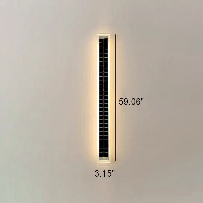 Minimalistische Outdoor Solar Rechteck Streifen Wasserdicht Patio LED Wandleuchte Lampe | Brehn