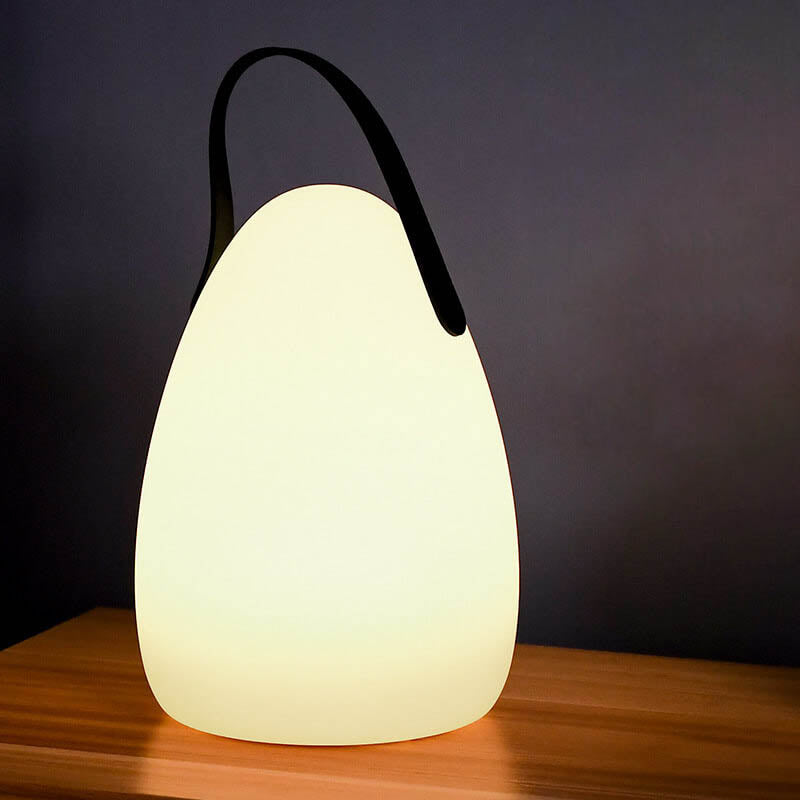 Moderne Einfachheit Kunststoff Runde Square Hand LED Tischlampe Für Outdoor Patio | Brehn
