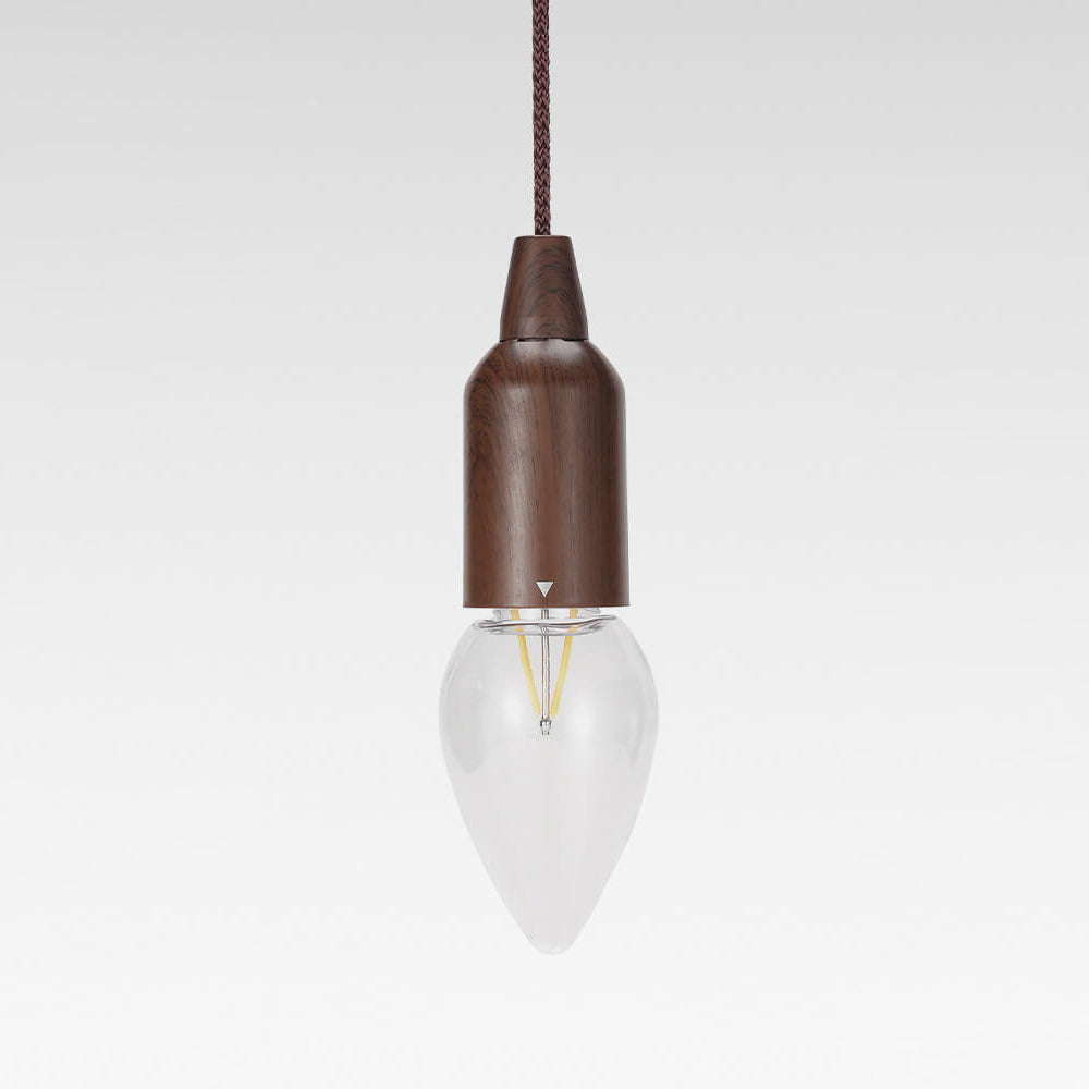 Retro-tragbare, wasserdichte, runde Kegellampe aus Holz mit Batterie-USB-Anschluss, 1-flammig, ideal für Camping und Outdoor-Aktivitäten