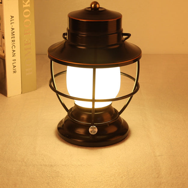 Traditionelles Bauernhaus Wasserdichte Wiederaufladbare Eisen Acryl Zylinder LED Tischlampe Für Unterhaltungsraum | Brehn
