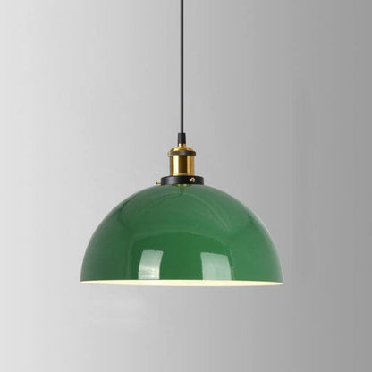 RetroDome Pendelleuchte im Industrie-Vintage-Stil | Grünes Eisenkuppel-Design | Einzelflammig | Rustikale Deckenbeleuchtung