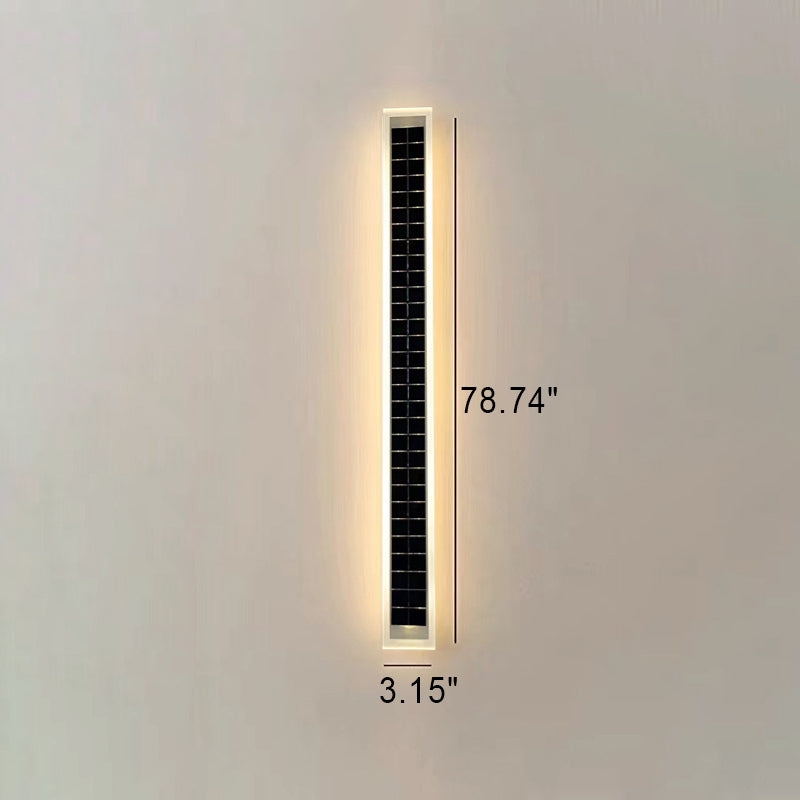 Minimalistische Outdoor Solar Rechteck Streifen Wasserdicht Patio LED Wandleuchte Lampe | Brehn