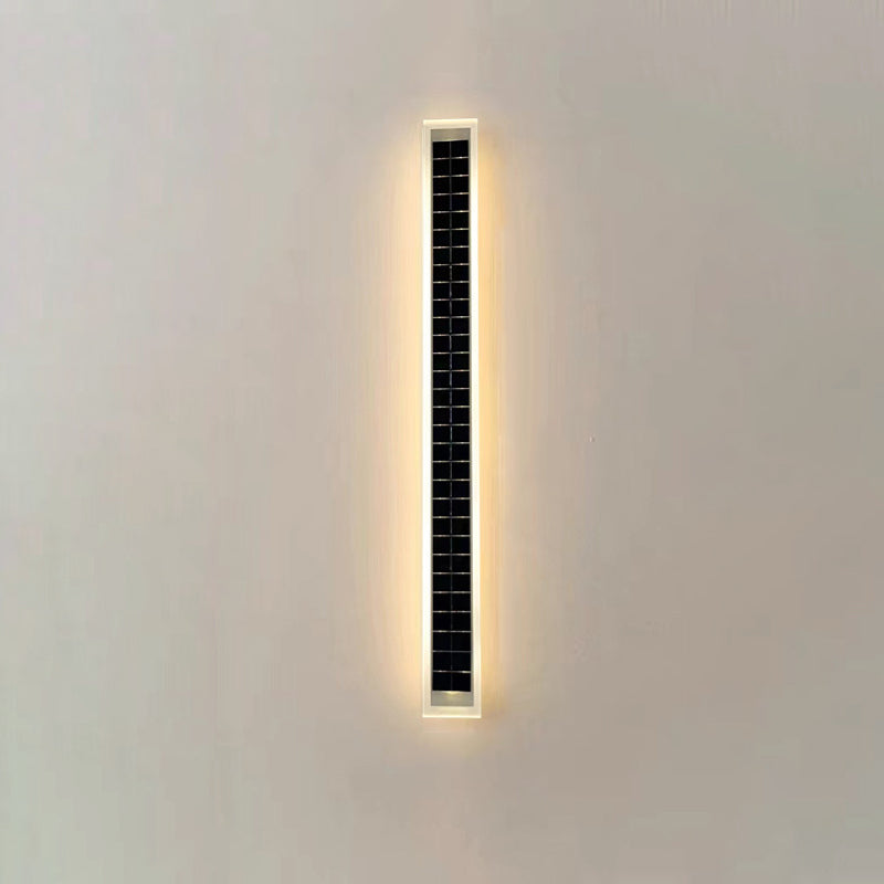 Minimalistische rechteckige LED-Wandleuchte für den Außenbereich, wasserdicht, mit Solarfunktion, für Terrasse und Garten