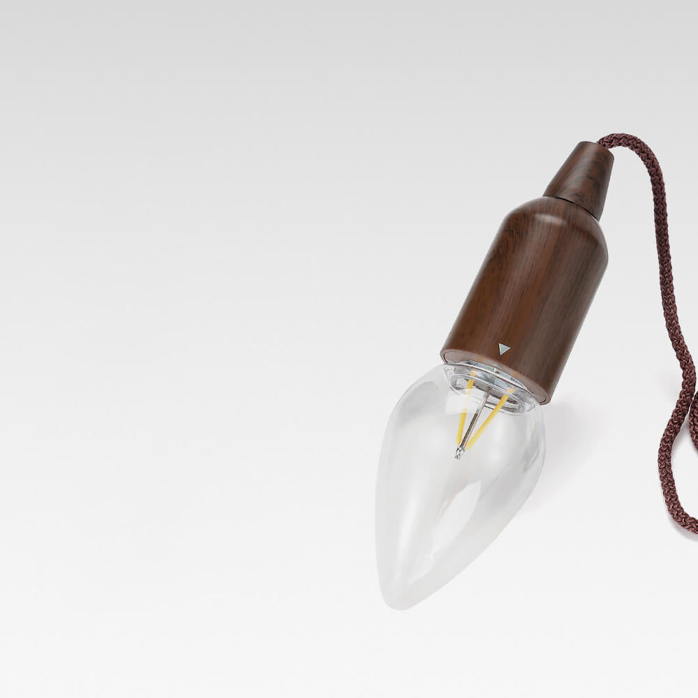 Retro-tragbare, wasserdichte, runde Kegellampe aus Holz mit Batterie-USB-Anschluss, 1-flammig, ideal für Camping und Outdoor-Aktivitäten