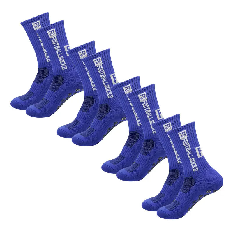 Brehn | 4 Paar Fußballsocken Sport Grip Gummi rutschfeste Socken