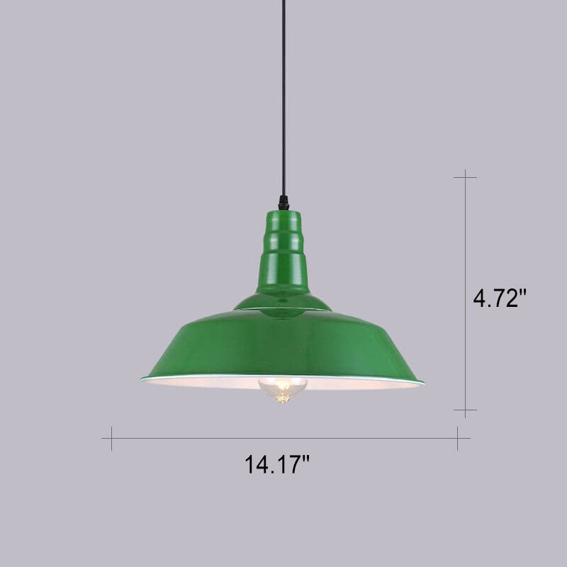 RetroDome Pendelleuchte im Industrie-Vintage-Stil | Grünes Eisenkuppel-Design | Einzelflammig | Rustikale Deckenbeleuchtung