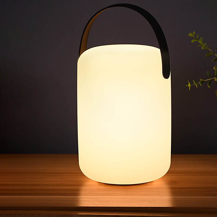 Moderne Einfachheit Kunststoff Runde Square Hand LED Tischlampe Für Outdoor Patio | Brehn