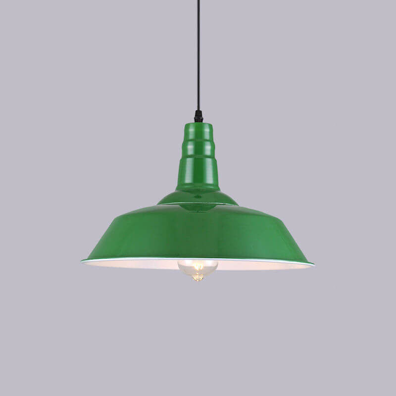 RetroDome Pendelleuchte im Industrie-Vintage-Stil | Grünes Eisenkuppel-Design | Einzelflammig | Rustikale Deckenbeleuchtung