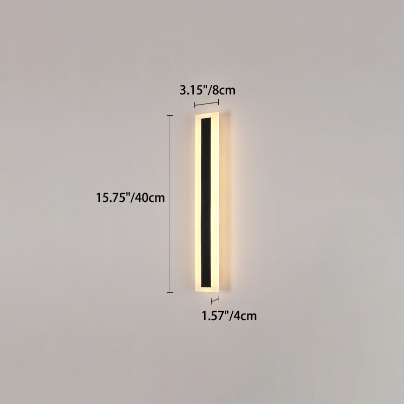 Modern Minimalist Lange Rechteckige Aluminium Acryl LED Wandleuchte Lampe Für Garten | Brehn
