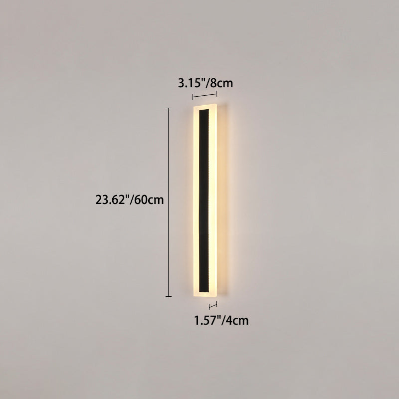 Lange, rechteckige LED-Wandleuchte aus Aluminium und Acryl für den Garten