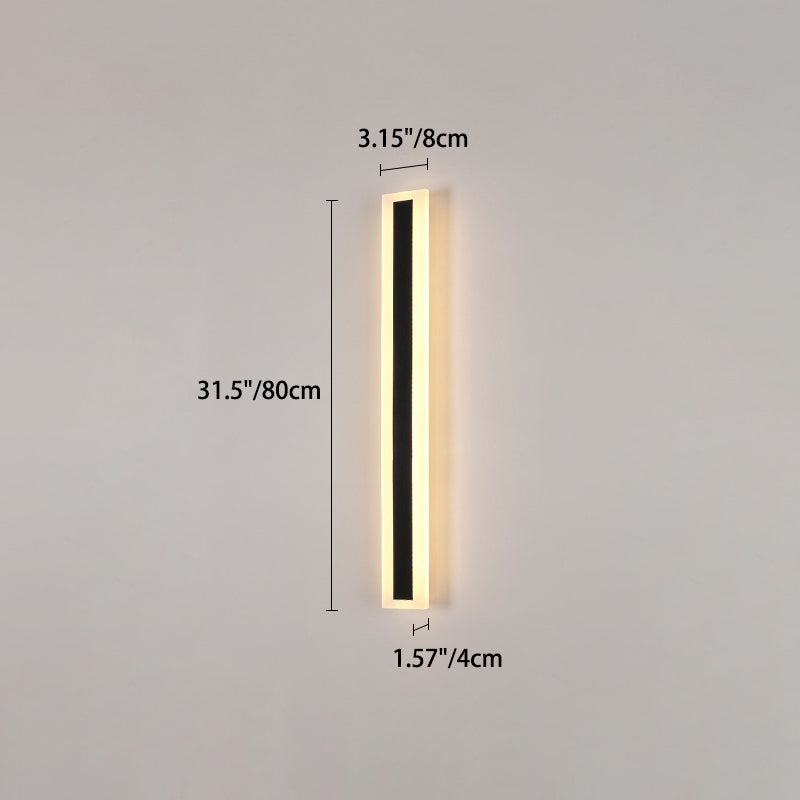 Modern Minimalist Lange Rechteckige Aluminium Acryl LED Wandleuchte Lampe Für Garten | Brehn