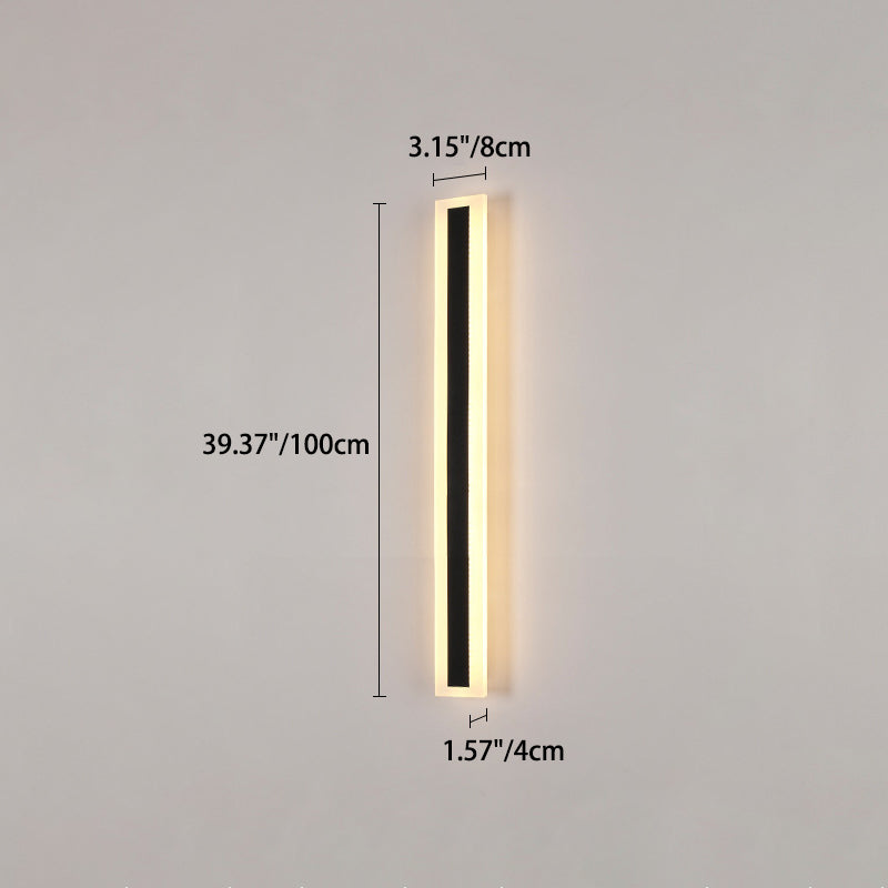 Modern Minimalist Lange Rechteckige Aluminium Acryl LED Wandleuchte Lampe Für Garten | Brehn