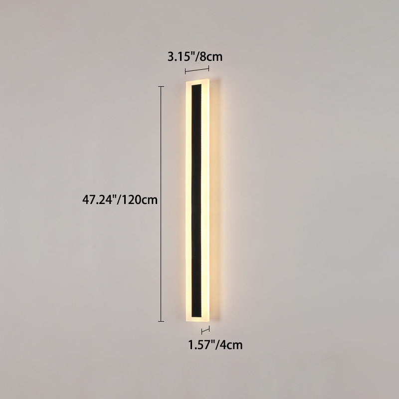 Lange, rechteckige LED-Wandleuchte aus Aluminium und Acryl für den Garten