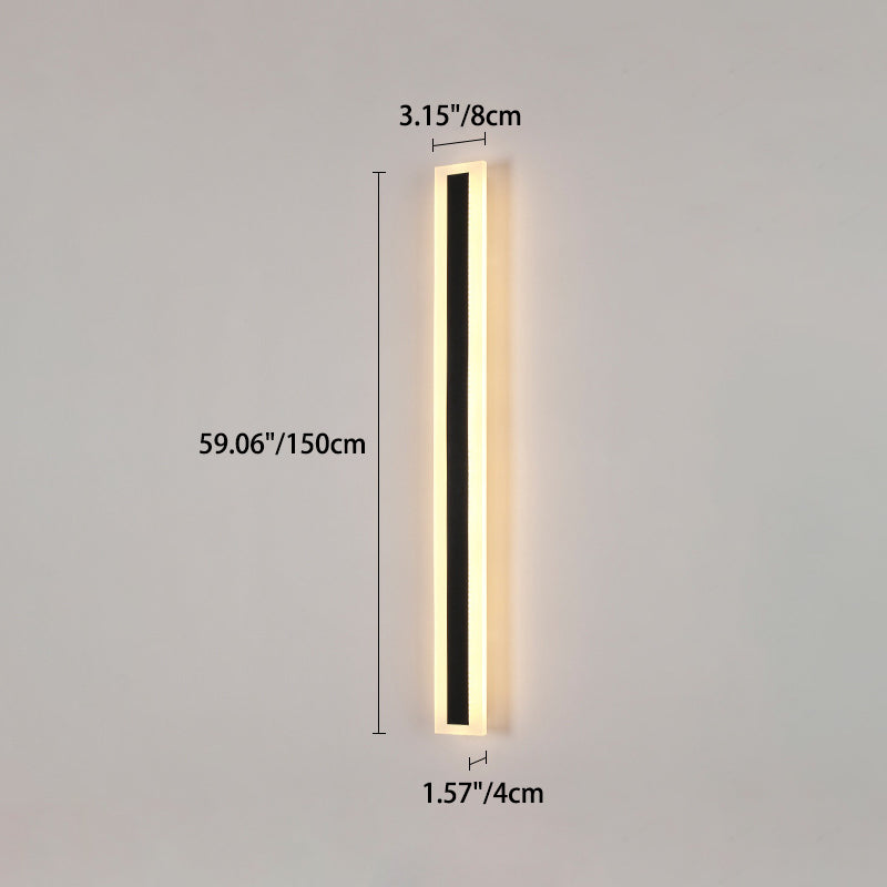 Modern Minimalist Lange Rechteckige Aluminium Acryl LED Wandleuchte Lampe Für Garten | Brehn