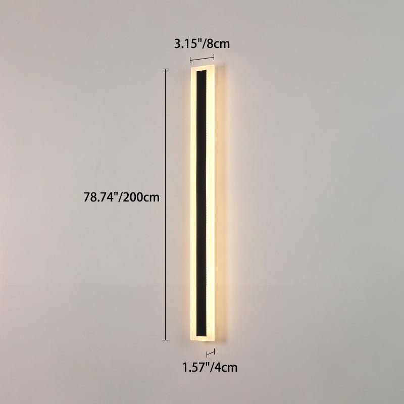 Modern Minimalist Lange Rechteckige Aluminium Acryl LED Wandleuchte Lampe Für Garten | Brehn