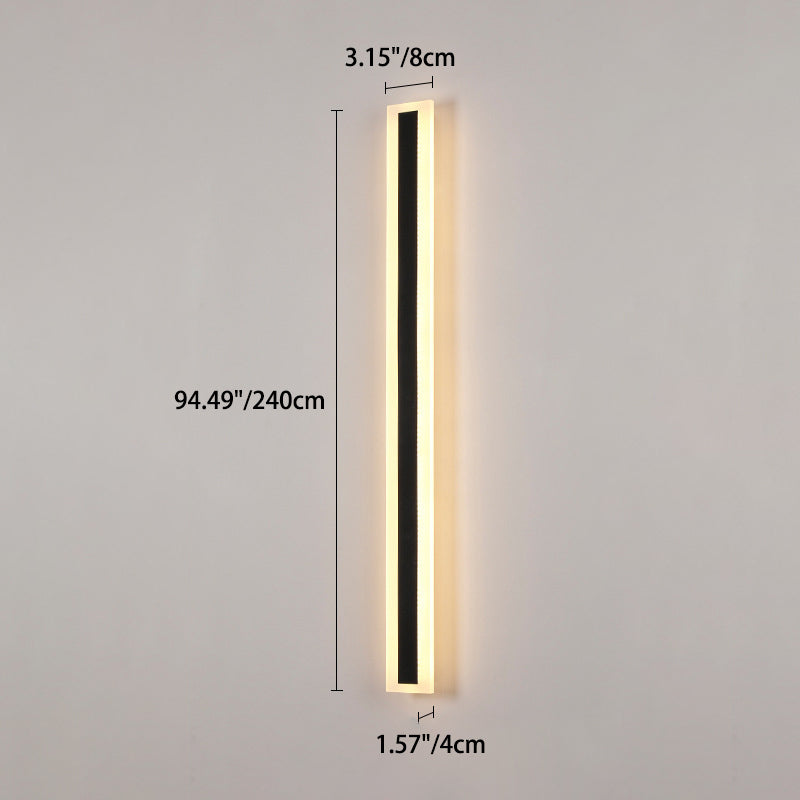Modern Minimalist Lange Rechteckige Aluminium Acryl LED Wandleuchte Lampe Für Garten | Brehn