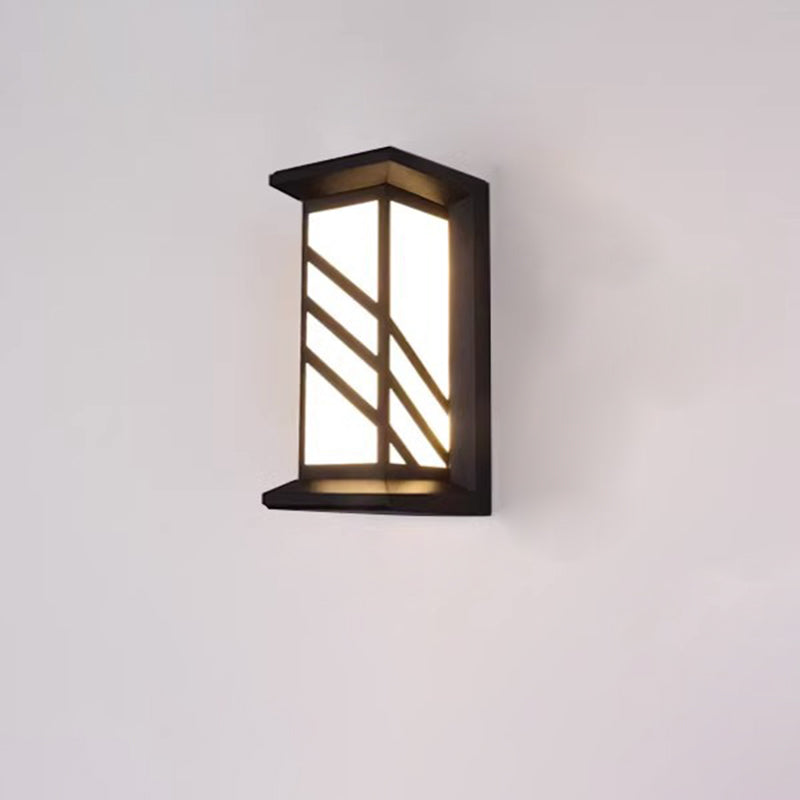 Modern Industrial Kubus Aluminium Akryl LED Wasserdicht Außen Wand Sconces Lampe Für Außenpatio | Brehn