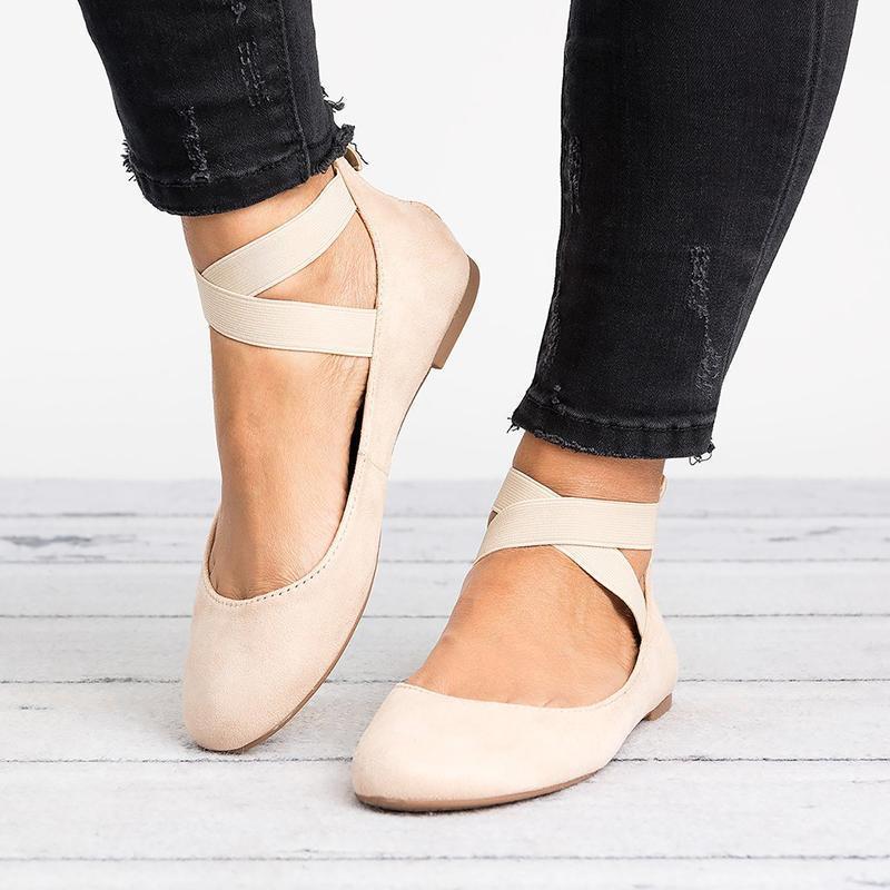 Damen Pu Nubuck Flach Casual Ballerina Schuhe