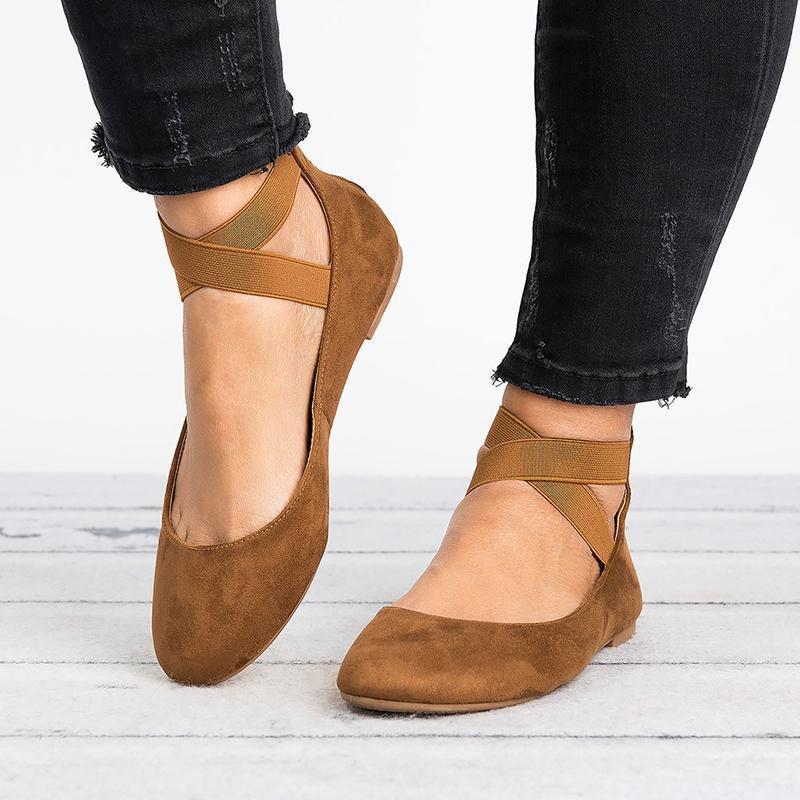 Damen Pu Nubuck Flach Casual Ballerina Schuhe