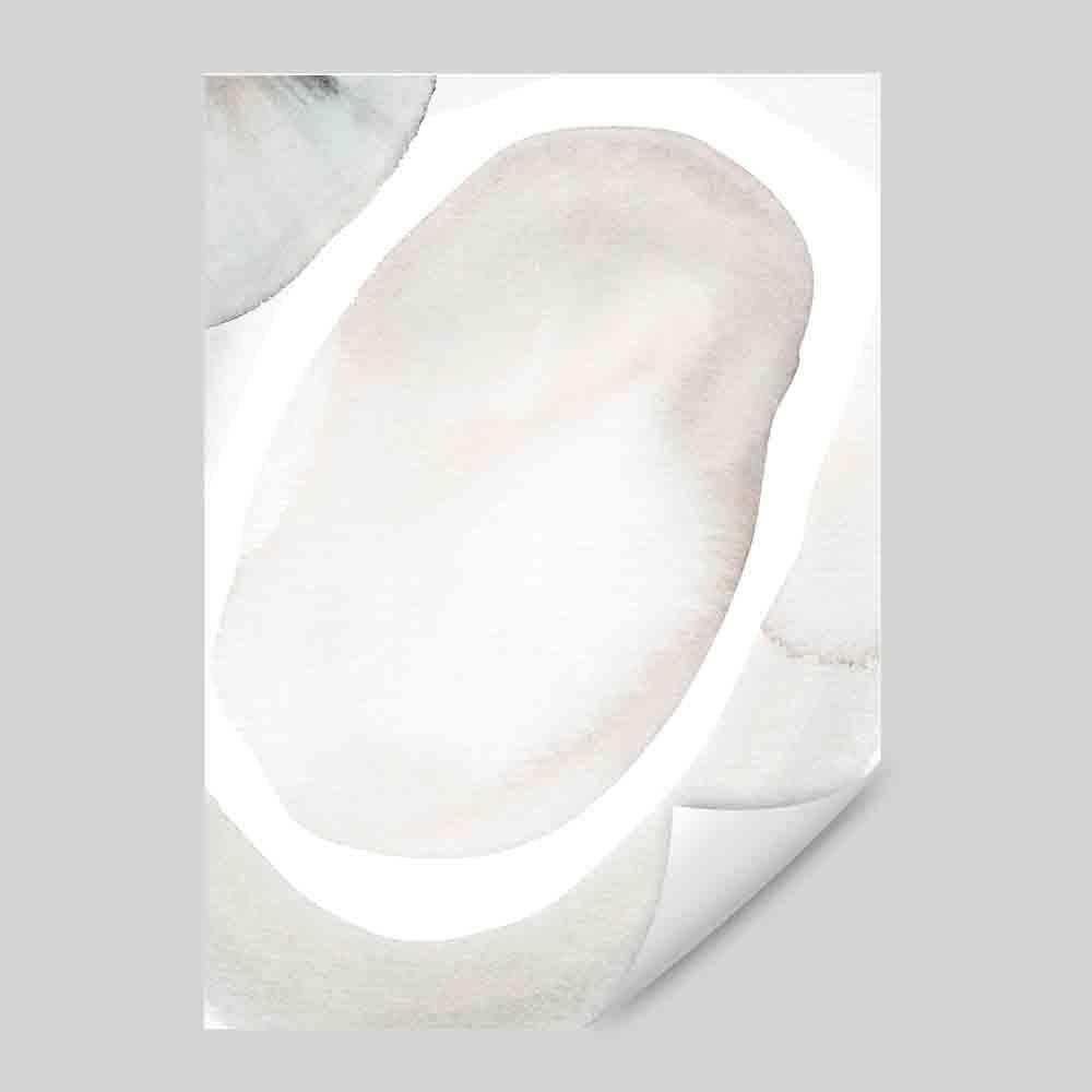 Kunstdruck mit beigen und grauen Aquarellformen 03
