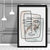Abstraktes Aquarell-Linienbild Gesichter Wanddruck 02