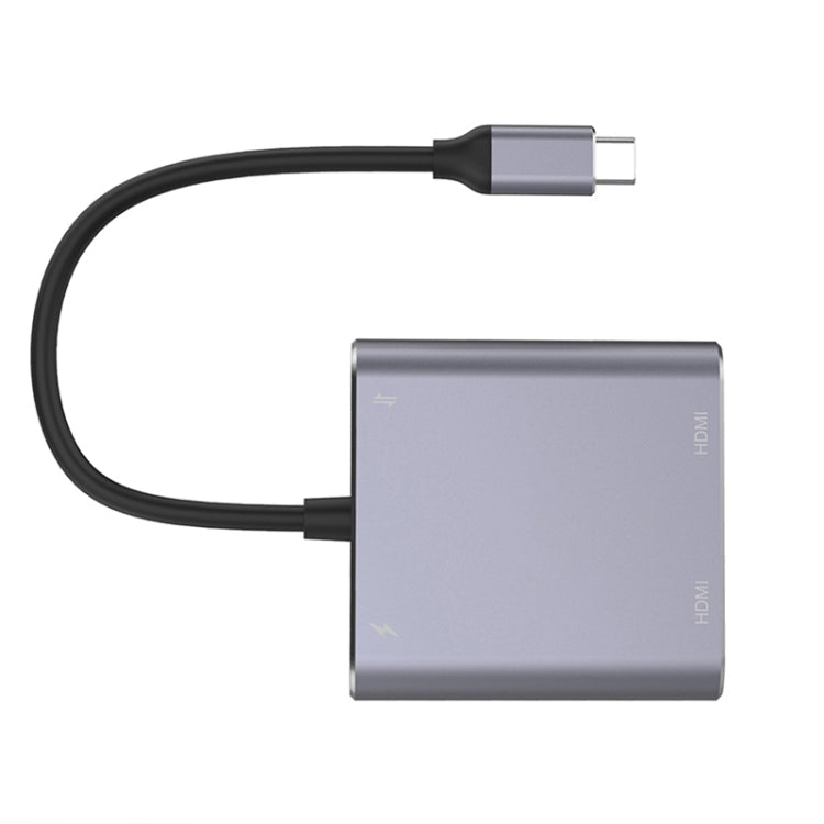 4-in-1-USB-Adapter: USB Typ-C auf zwei HDMI-, USB- und USB Typ-C-Hubs
