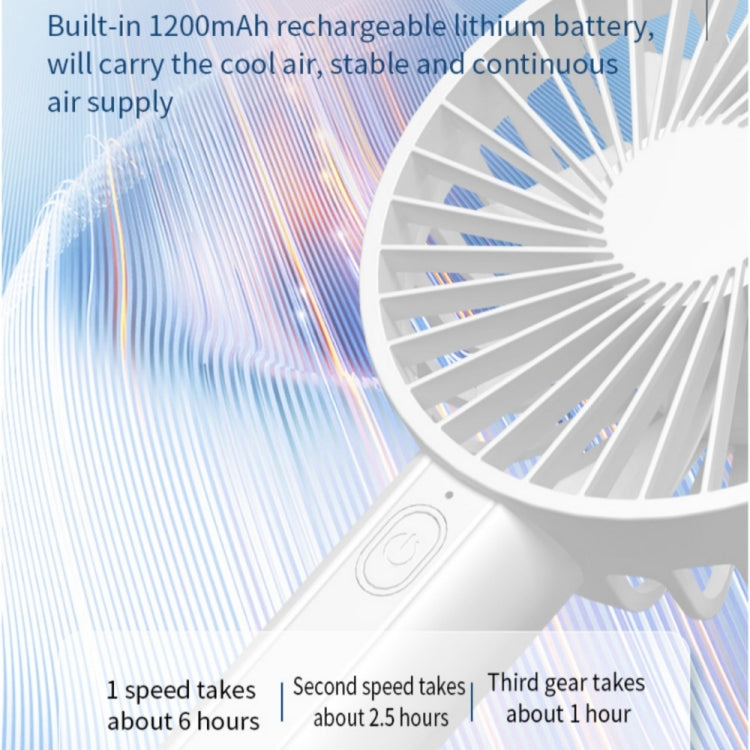 F35 mit Aufhängeloch wiederaufladbarer Kühllüfter leistungsstarker Handheld-Lüfter 1200mAh Tischventilator (Weiß) | Brehn