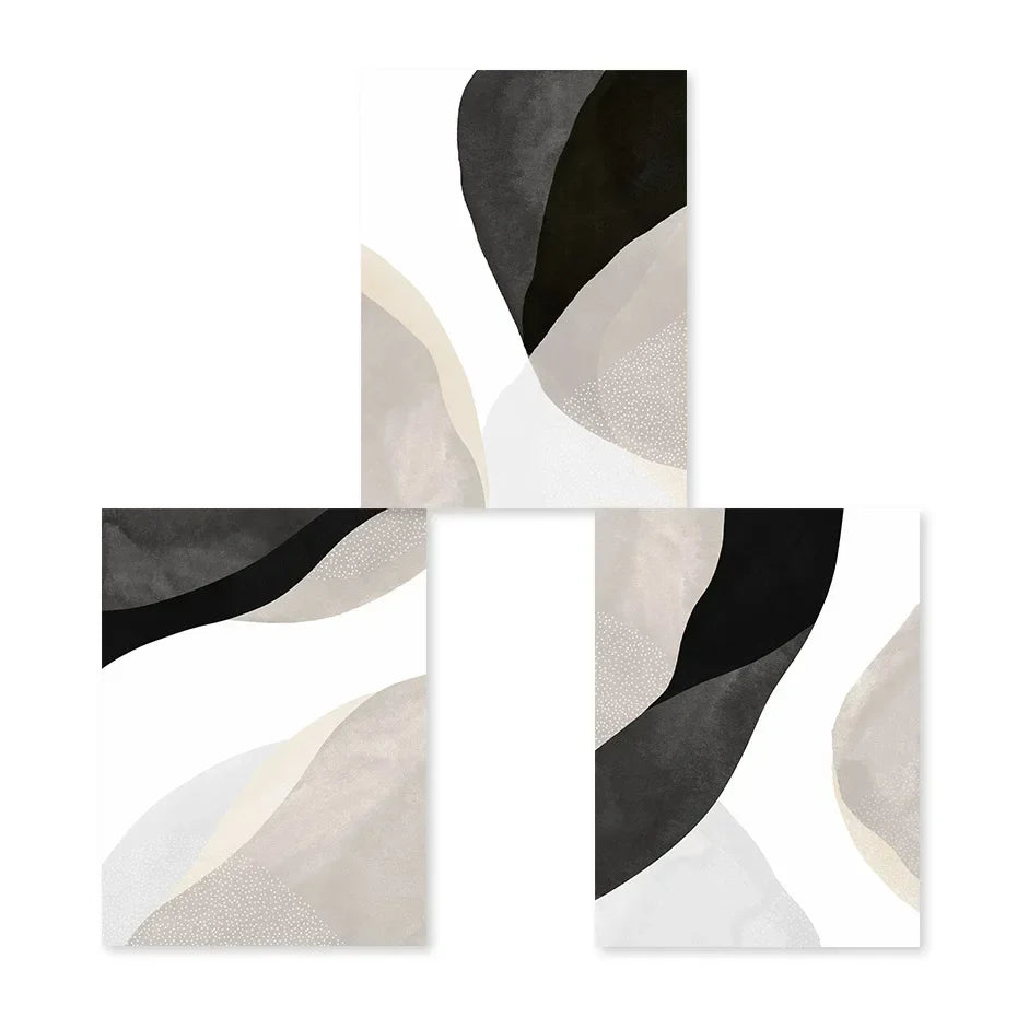 Schwarz Weiß Grau Minimalistische Abstrakte Wandkunst Fine Art Leinwanddrucke Neutrale Farben Bilder für Wohnzimmer Schlafzimmer Home Office Dekor | Brehn