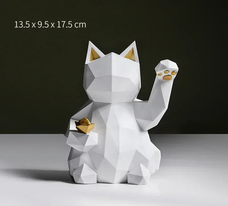 Vivolux | Nordischer Minimalismus Geometrie Glückskatze Statuen