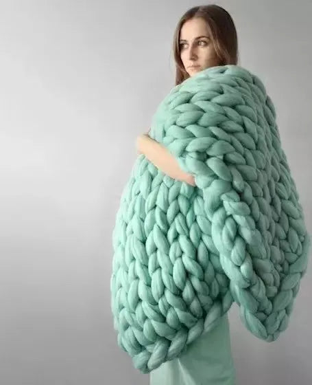 Grobstrickdecke – Kuschelige Wolldecke für jedes Zimmer – Weich und warm – Perfekt für Sofa und Bett
