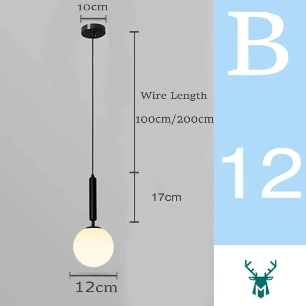 Brehn | Mid-Century Modern Glas Ball Pendelleuchte