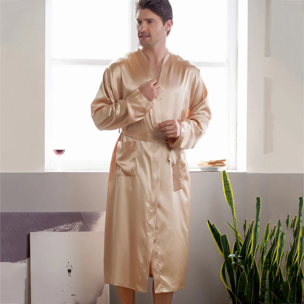BowLift | RelaxWear Bathrobe - Elegant Satin Bathrobe for Comfort