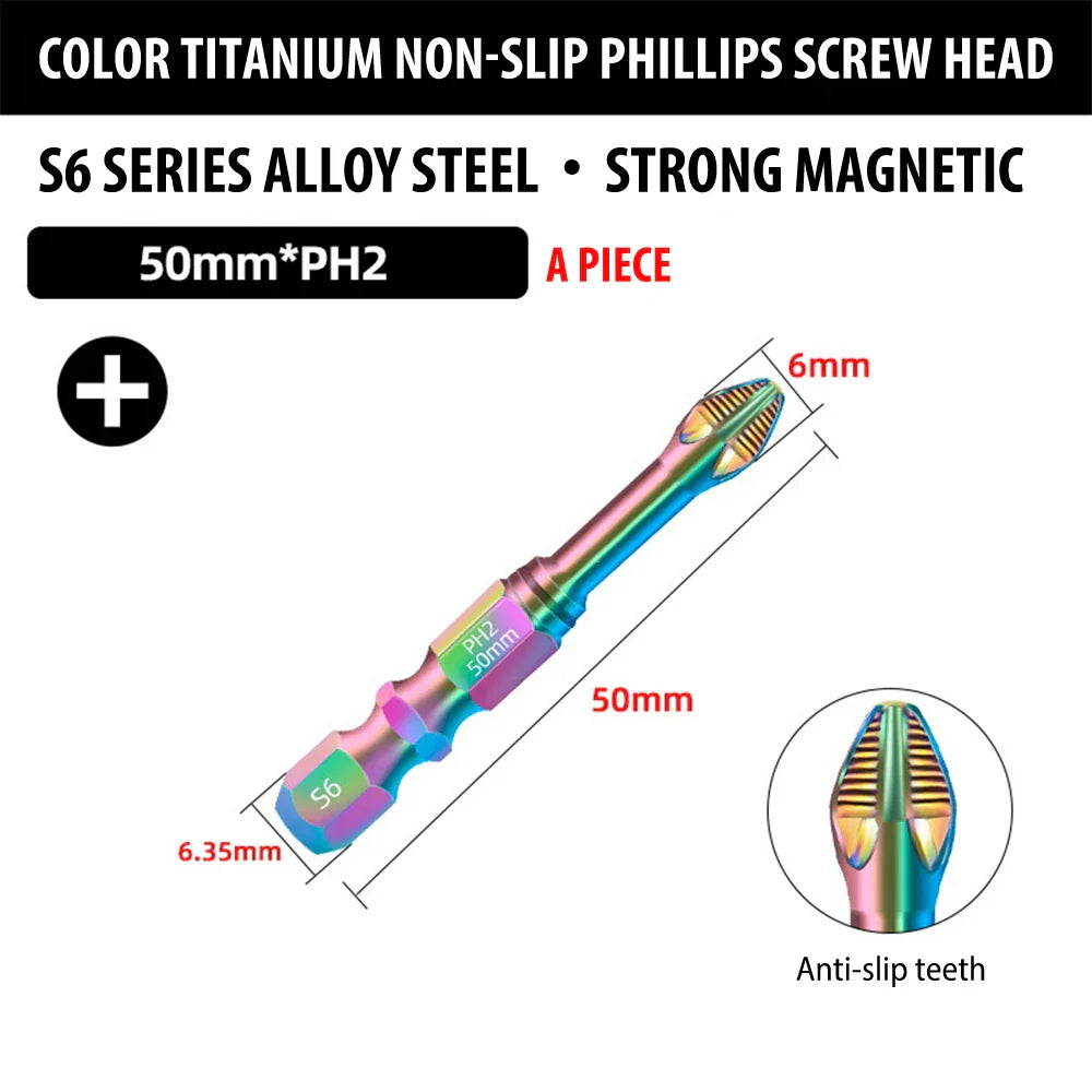 Magnetischer Titan-Schlagschraubenkopf mit rutschfester Oberfläche