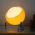 Brehn | Aurivio Tischlampe | Glas & Edelstahl | Retro-Nordic Design | LED Nachtlicht Beige/Orange | Ø21×H25 cm