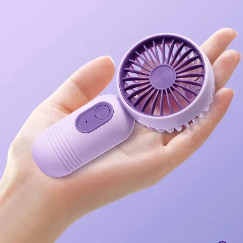 Mini Handheld USB Ventilator – 3-Geschwindigkeitsstarker Wind Tragbarer Tischventilator, Wiederaufladbar für Studenten, Büro, Outdoor, Reisen und Camping | Brehn