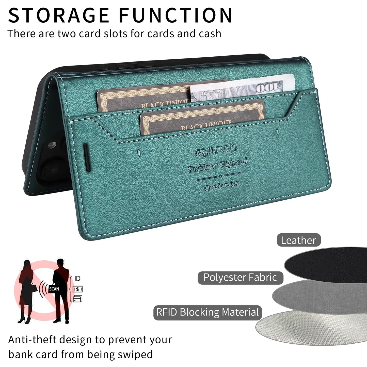 Brehn | RFID Leder Samsung Magnetisch Flip Brieftasche Case