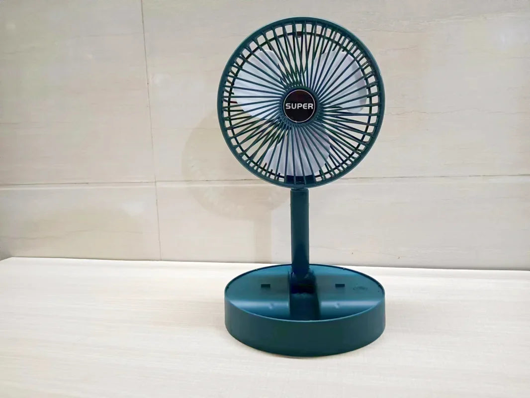 Tragbarer 6-Zoll Standventilator | Zusammenklappbarer Teleskopboden/USB | Wiederaufladbarer Akku | 3 Geschwindigkeiten, super leise, höhenverstellbar | Brehn